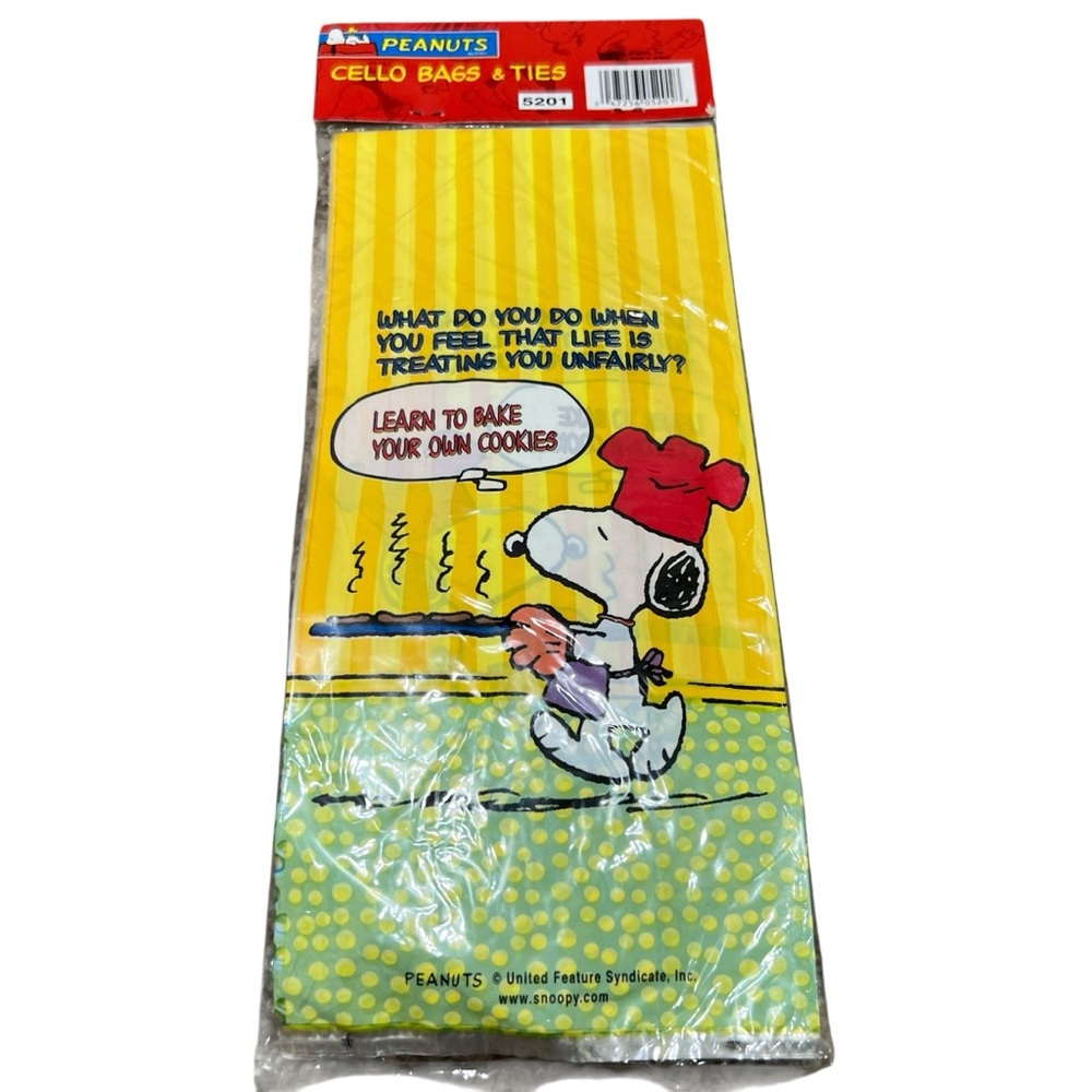 Peanuts Snoopy Cello Bags & Ties - Yellow (NEW)
